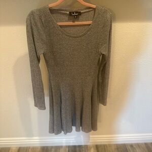 Lulu's Heather Gray Knit Sweater Dress